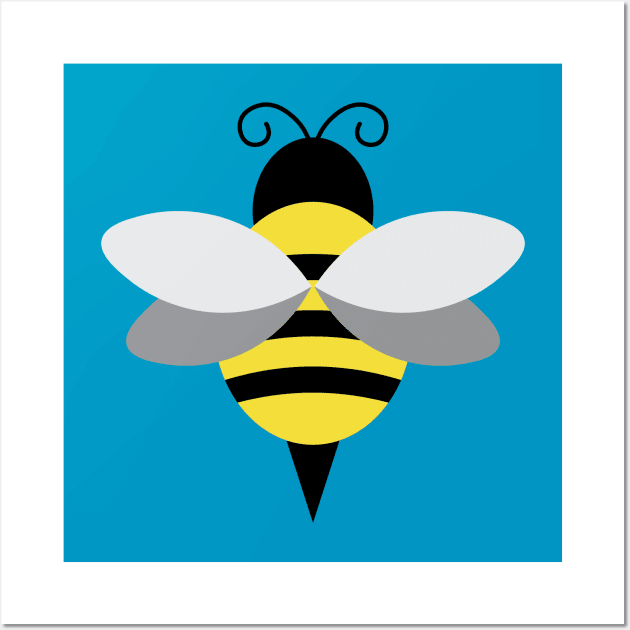 Simple Bee Vector Art Drawing Wall Art by inotyler